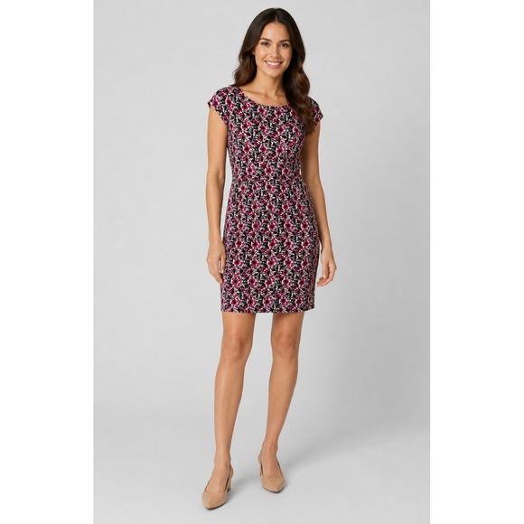 Boden Dresses & Skirts - Boden Florrie Jersey Dress Women 4R White Pink Flower Print Cotton Pockets Fairy